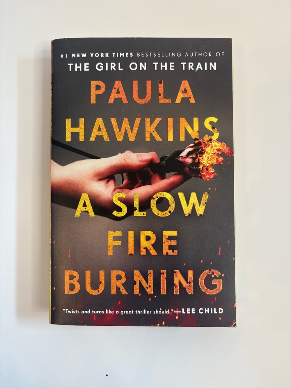 3/$20 Paula Hawkins — A Slow Fire Burning (Yellow & Orange Title) paperback